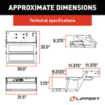 Lippert Entry Step, Series 34, 30 in Tread Width x 9 in Depth, With 7 in Rise - 3722862