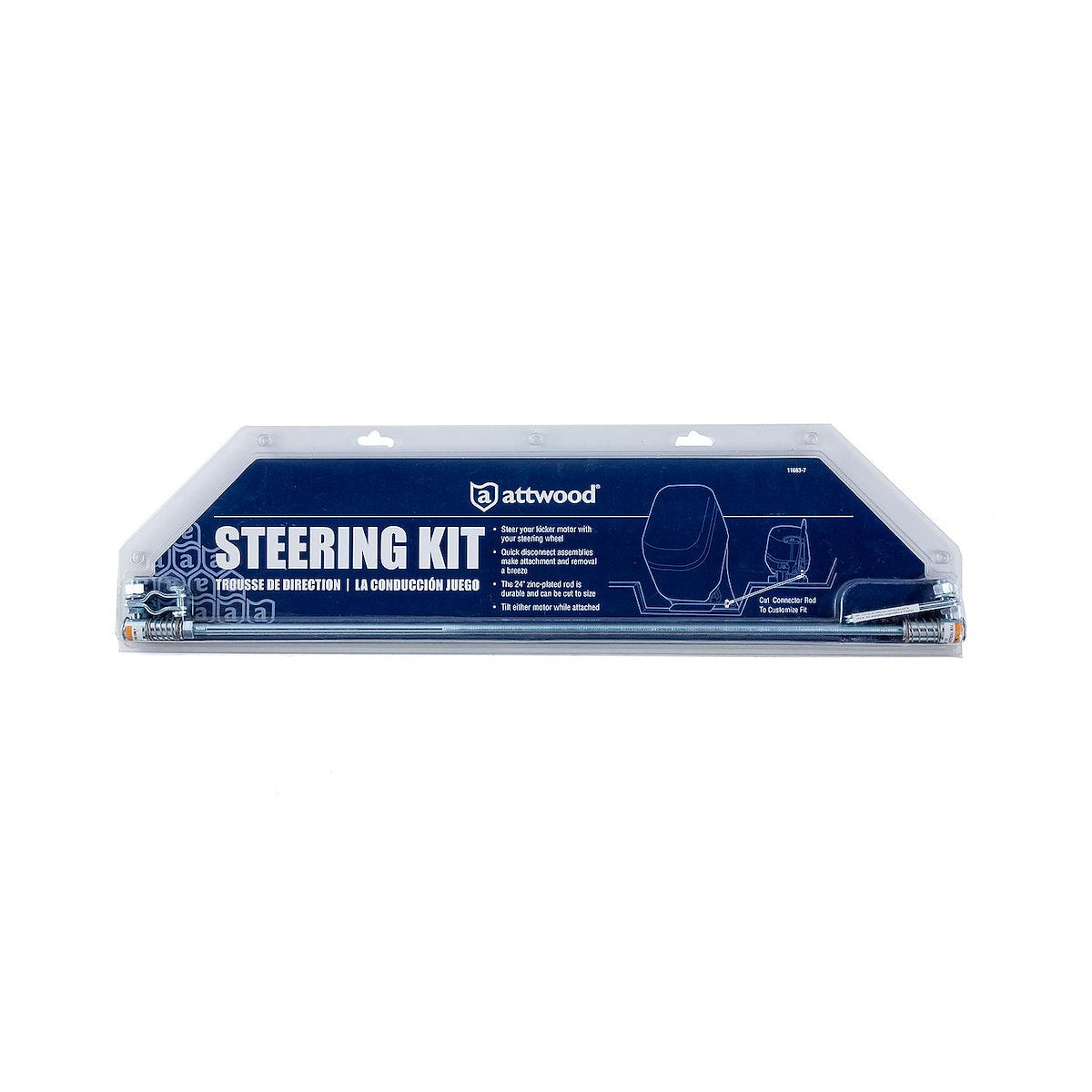 Attwood Marine Kicker Motor Steering Link, Stainless Steel - 11663-7