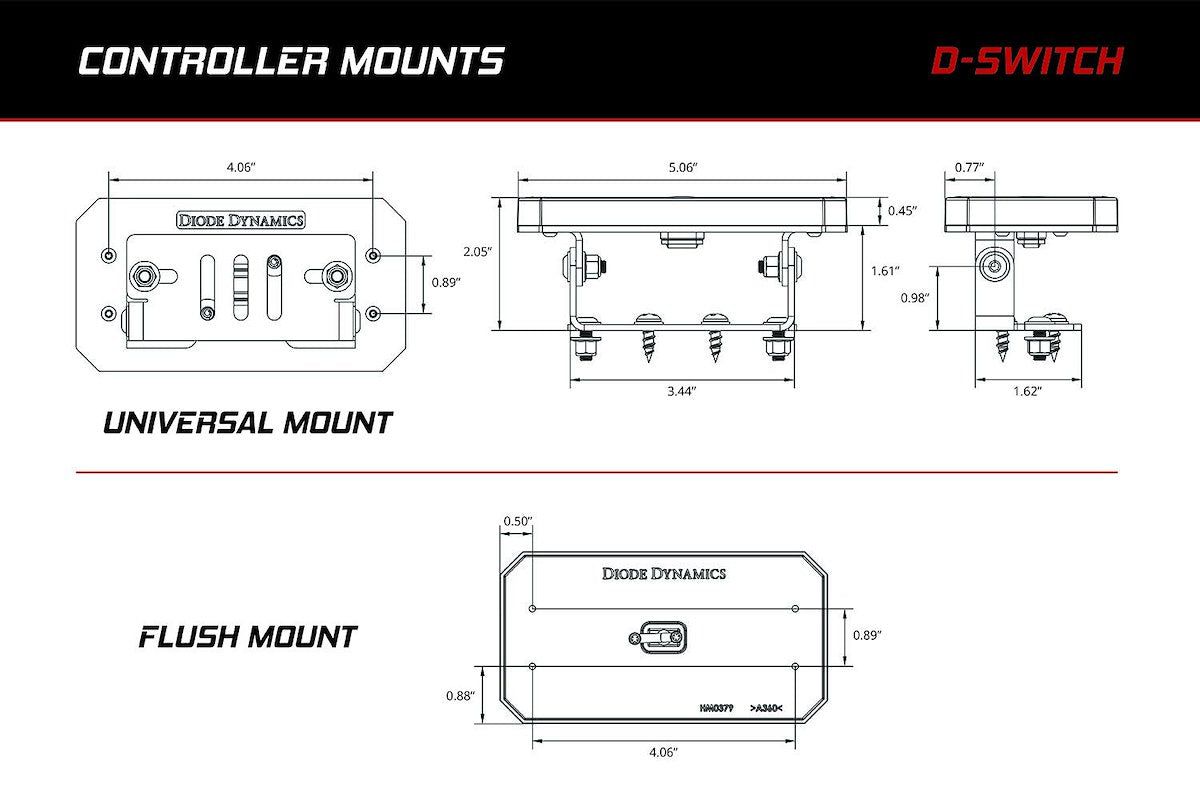 Diode Dynamics Switch Panel, 8 Switch Panel, Black, Aluminum Casting/ASA Plastic - DD8373