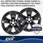 Coast2Coast Wheel Skin, 18 in, 5 V Spokes, Gloss Black, Set Of 4 - IMP525BLK
