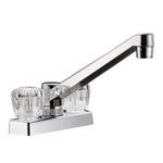 Dura Faucet Faucet, 4 in, 8 in Spout, 2 Clear Acrylic Knob Handle - DF-PK640A-CP