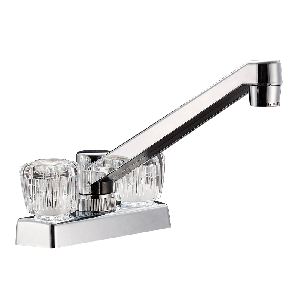 Dura Faucet Faucet, 4 in, 8 in Spout, 2 Clear Acrylic Knob Handle - DF-PK640A-CP