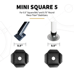 SnapPad Leveling Jack Foot Pad, Fits 5-1/2 in Square And 5-3/4 in Round Jack Foots, 8.15 in Diameter, Black, Set Of 4 - BL5SP4
