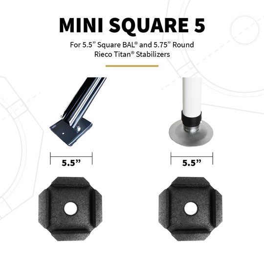 SnapPad Leveling Jack Foot Pad, Fits 5-1/2 in Square And 5-3/4 in Round Jack Foots, 8.15 in Diameter, Black, Set Of 4 - BL5SP4