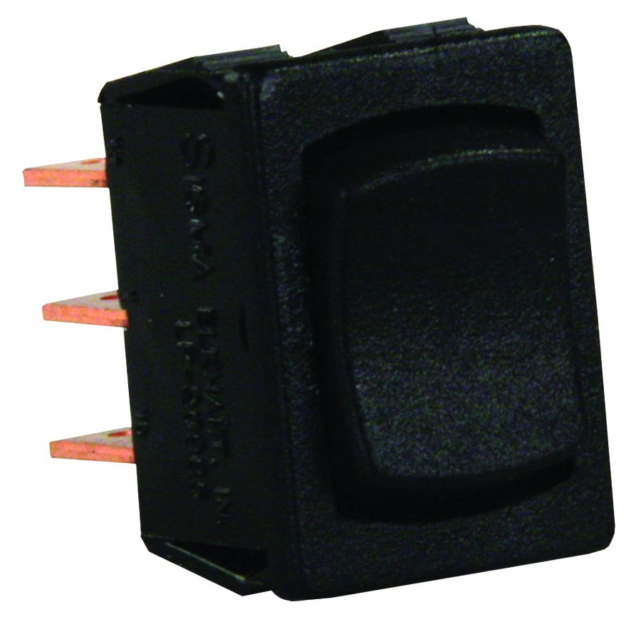JR Products Multi Purpose Switch, 0.756 in x 0.508 in Cutout, 0.745 in x 0.500 in (Switch), Black - 13445