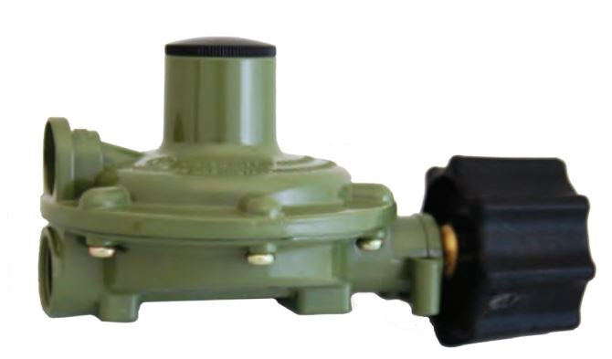 Marshall Excelsior Propane Regulator, QCC Type 1 Inlet x 3/8 in FNPT Outlet With 90 degree Vent, 140000 BTU, Die Cast Aluminum - MEGR-230-1618