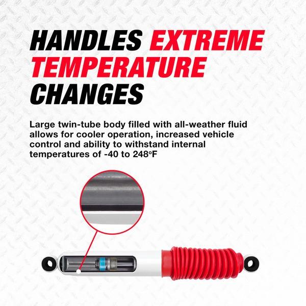 Rancho Shock Absorber, RS5000X, White Shock Body With Red Shock Boots - RS55289
