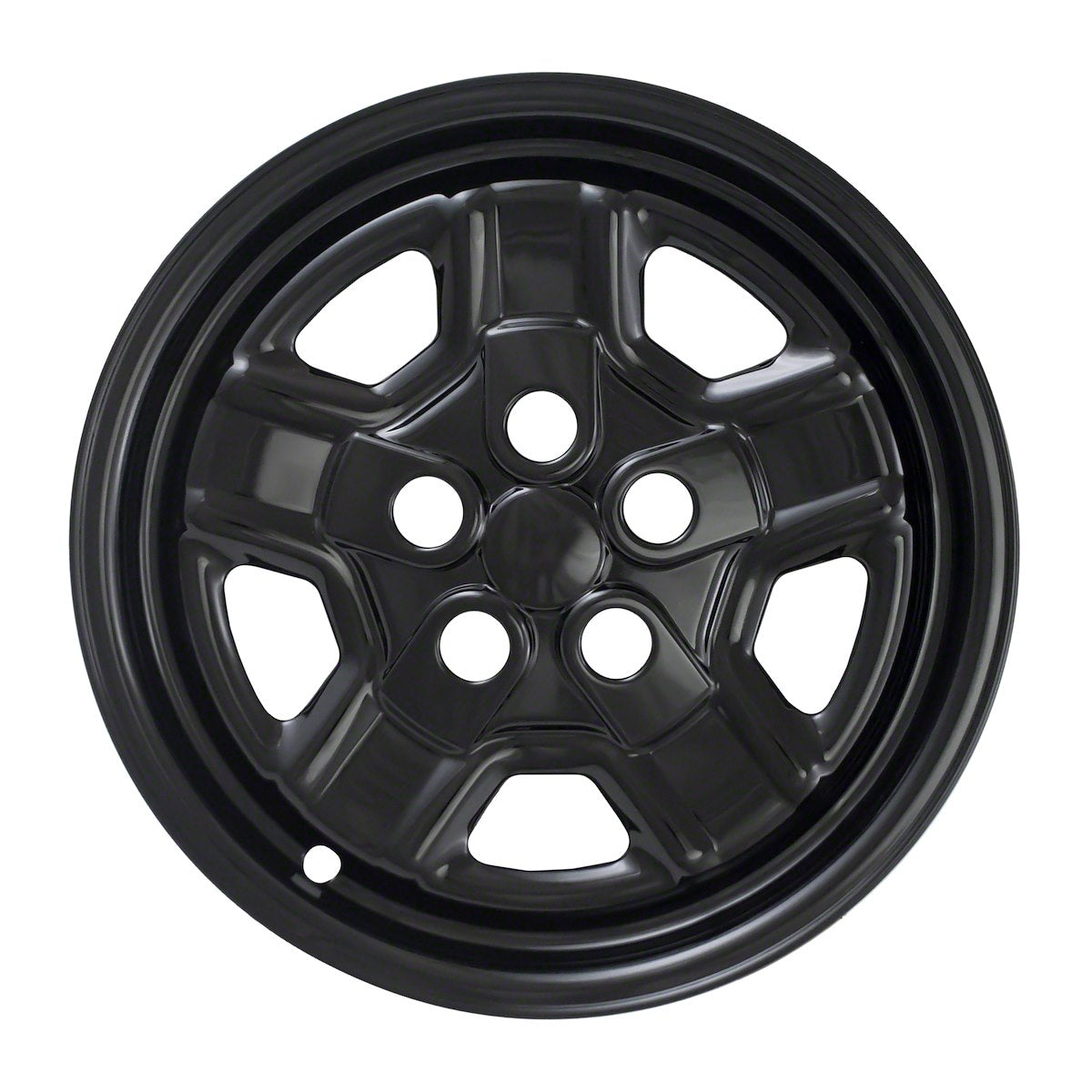 Coast2Coast Wheel Skin, 16 in, 5 Indented Spokes, Gloss Black, Set Of 4 - IWCIMP78BLK