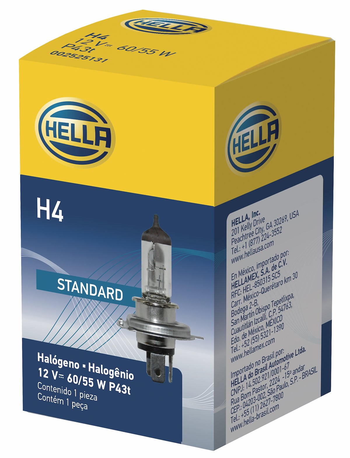 HELLA Headlight Bulb, H4, 60/55 Watt, 12 V - H4