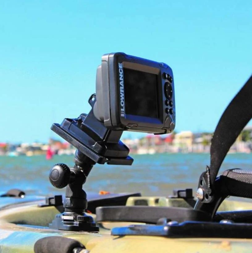 Railblaza Fish Finder Mount, Friction Joints/Adjustable 15 degree Increment, 3 Axis Mount, Black - 02-4140-11