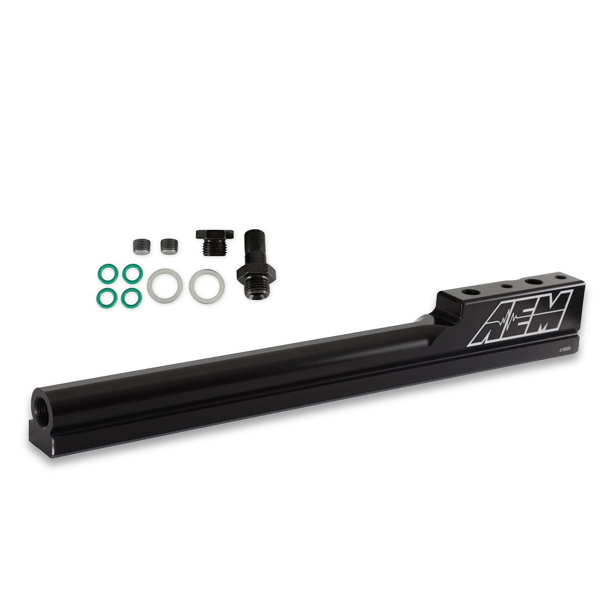 AEM Electronics Fuel Injector Rail, Black, Aluminum, 1/2 in bore Diameter - 25-100BK
