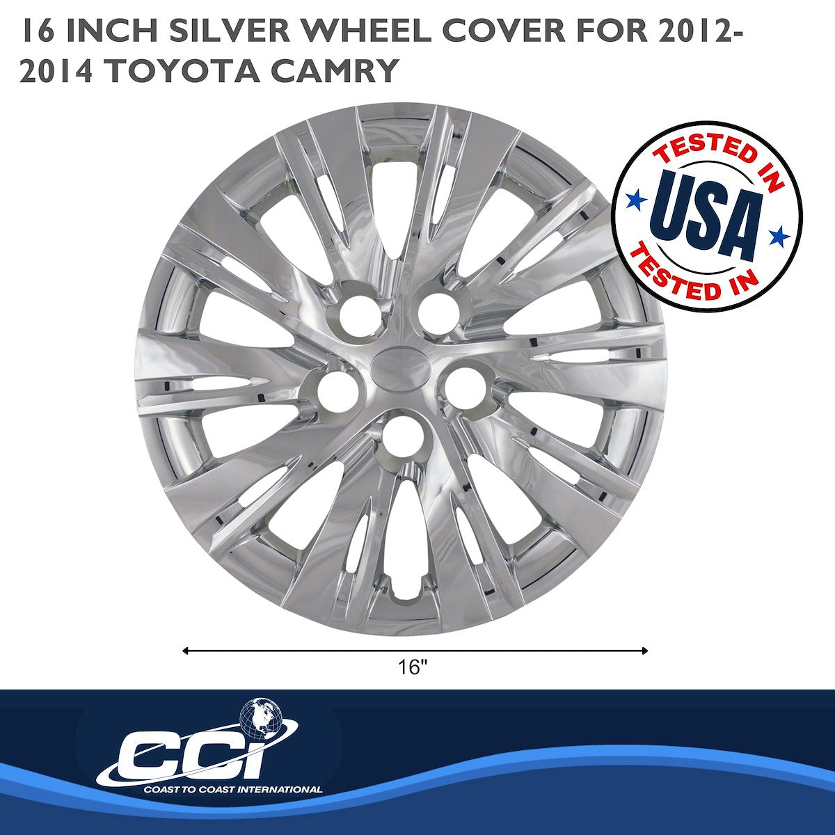 Coast2Coast Wheel Cover, 16 in, 10 Split Spoke, Set Of 4 - IWC46616S