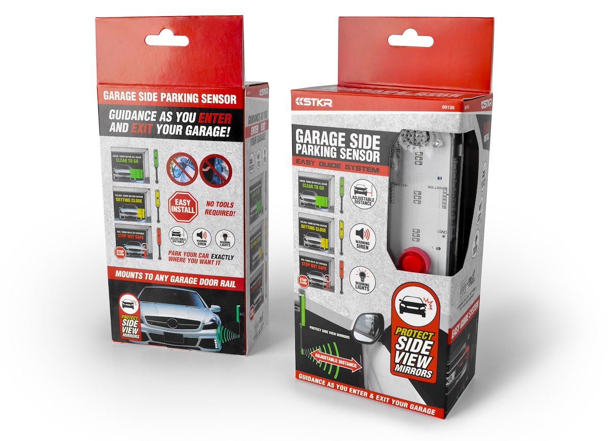 STKR Concepts Parking Aid Sensor, Warning Light Sequence Green/Yellow/Red, Powered By 4 AA's Or USB-C Port - 00135