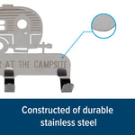 Camco Key Storage Case, 6 in Length x 4-1/4 in Width x 1-1/4 in Depth, Stainless Steel, With 3 Hooks And Double Sided Mounting Tape - 53368