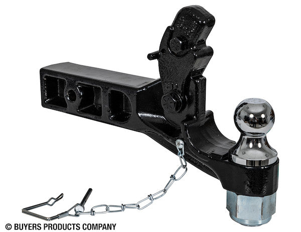 Buyers Products Pintle Hook, 2-1/2 in Receiver Mount, 10 Ton Combination Hitch, 20000 lb Towing Capacity - RM102000
