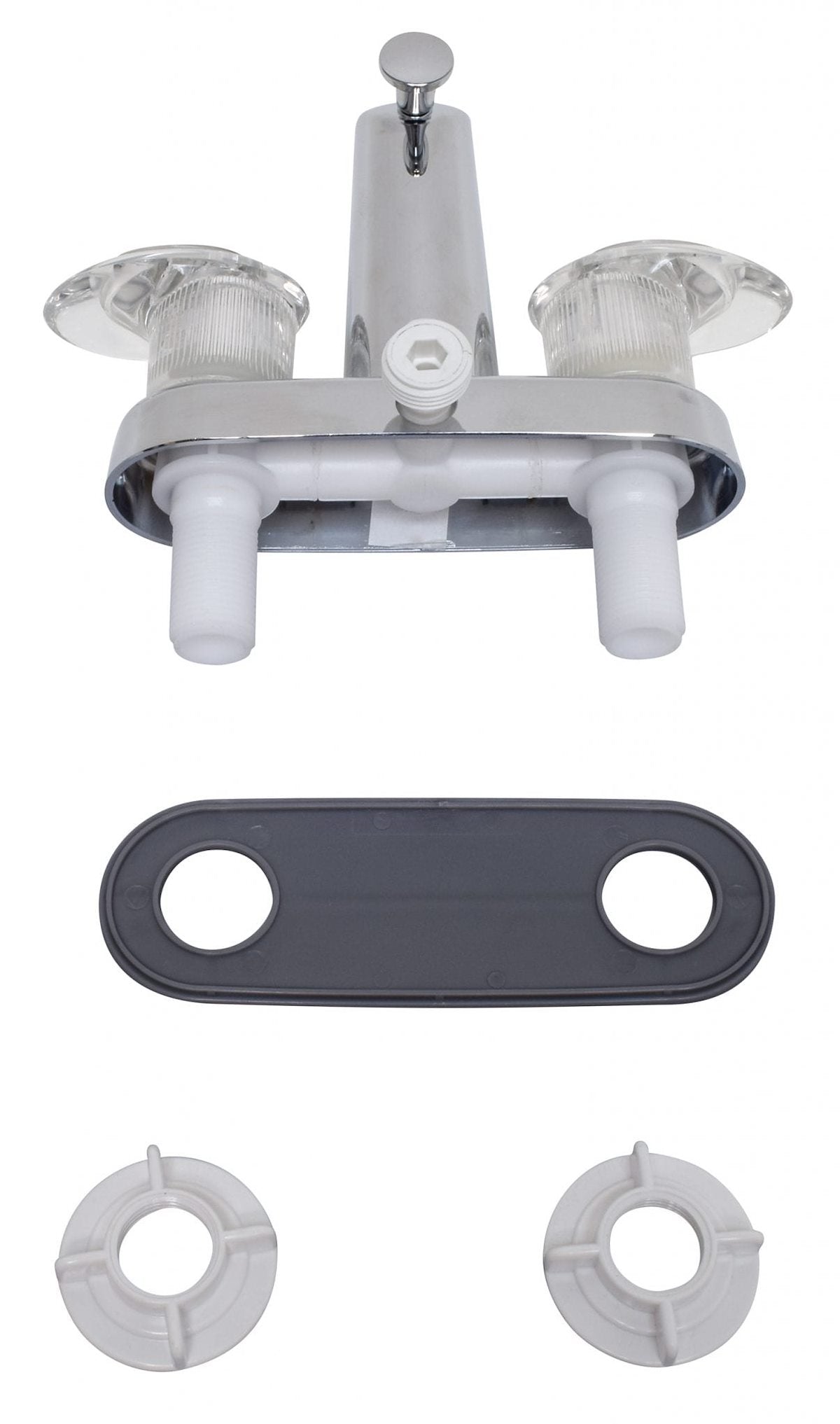 Phoenix Products Faucet, 2 Acrylic Lever Handle, Polished Chrome Plated/Plastic Underbody, 2 Hole Application - PF223361
