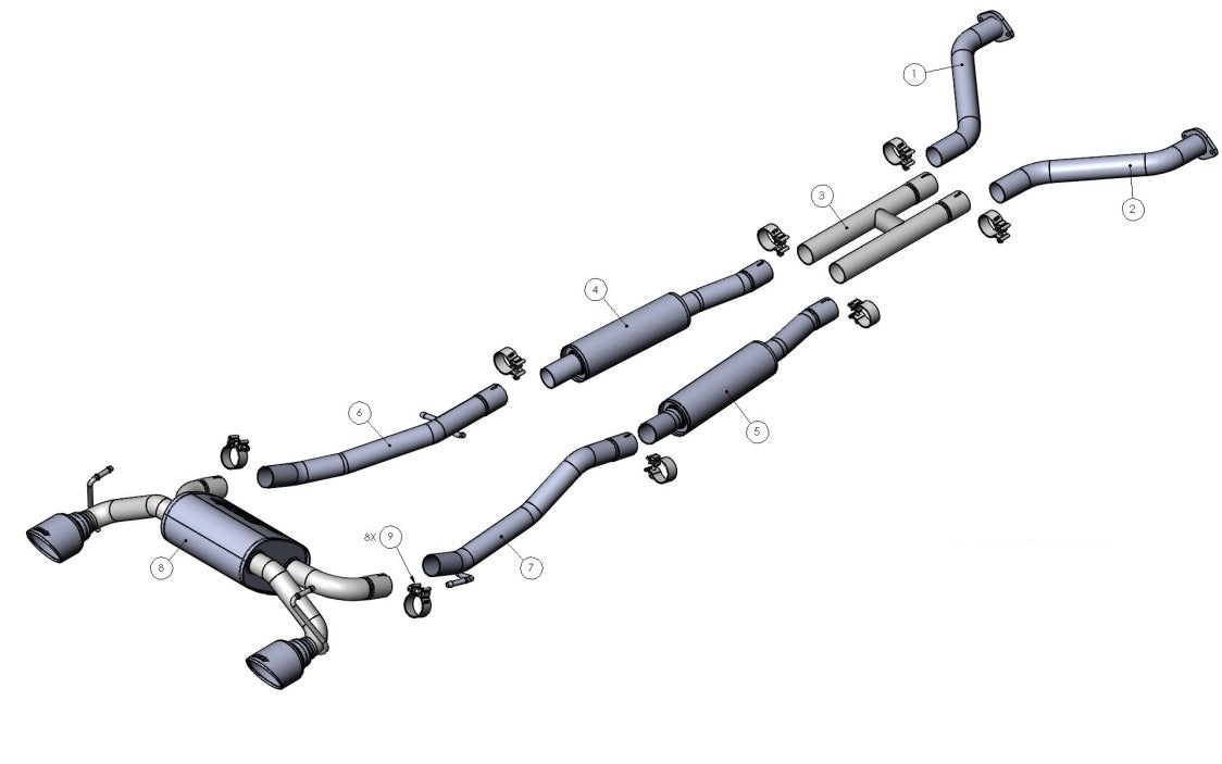 Borla Exhaust System Kit 140958BC product image 2