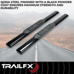 TrailFX Nerf Bar, TFX 5" Oval Straight Side Bars, 5 in Oval Straight, Black - A7054B