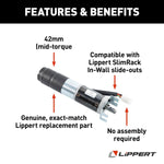 Lippert Slide Out Motor, Use With Lippert In Wall Slide Out System 42MM, Replaces Kwikee 1510000227 - 364262