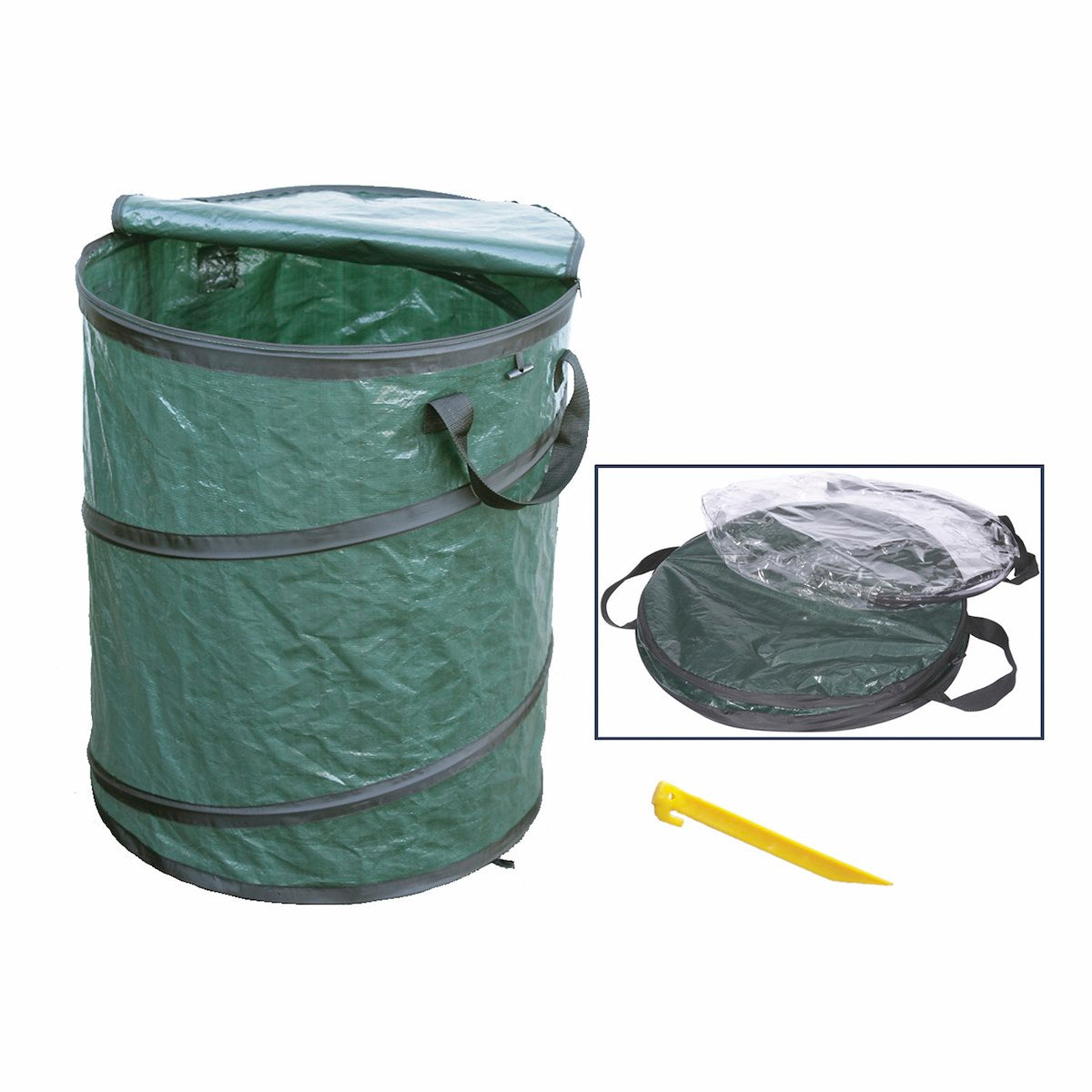 Faulkner Trash Can, 19 in Diameter x 24 in Height/Collapses To 2 in Height, Holds 33 gal Leaf And Lawn Bags - 45640