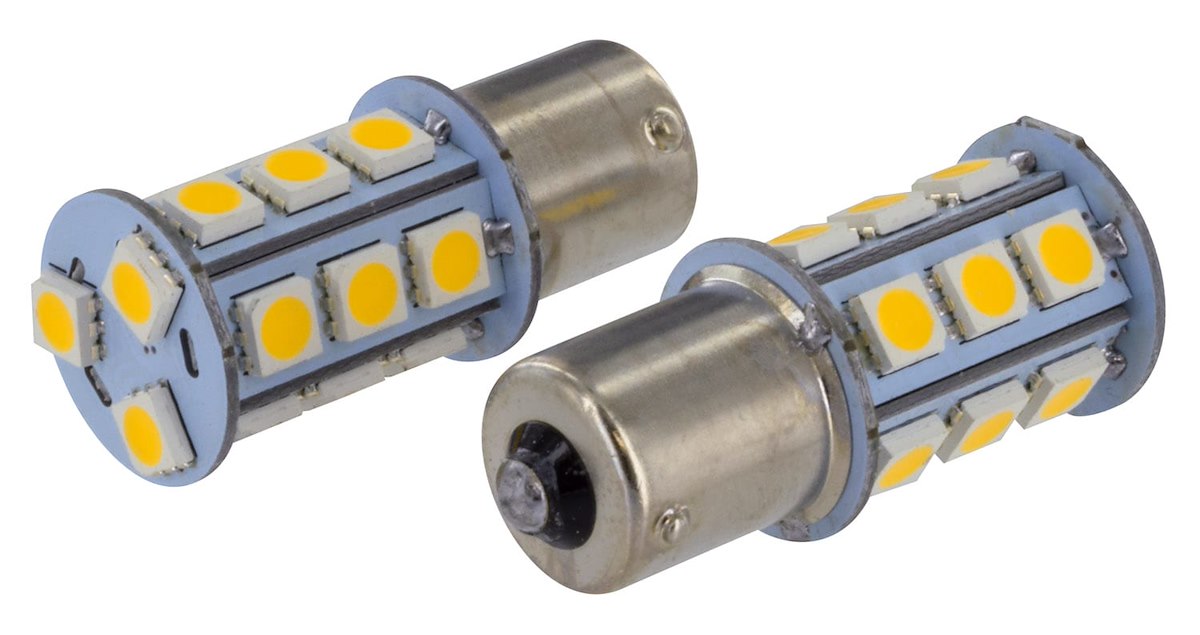 Valterra Multi Purpose Light Bulb - LED, Replacement For 1141/1156 Bulbs, LED Tower Bulb, Warm/Soft White, Pack Of 2 - DG72623WVP
