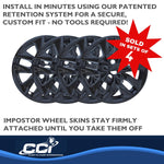 Coast2Coast Wheel Skin, 17 in, 10 Spokes, Gloss Black, Set Of 4 - IMP478BLK