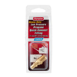 Camco Propane Hose Connector, 1/4 in Male NPT x Male Quick Connect, Brass - 59903