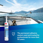 3M Adhesive Sealant, 3M 5200, 10 oz Cartridge, 48 Hours Tack Free Time - 06501