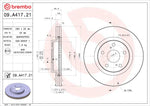 Brembo Brake Rotors 09A41721C02 product image 2