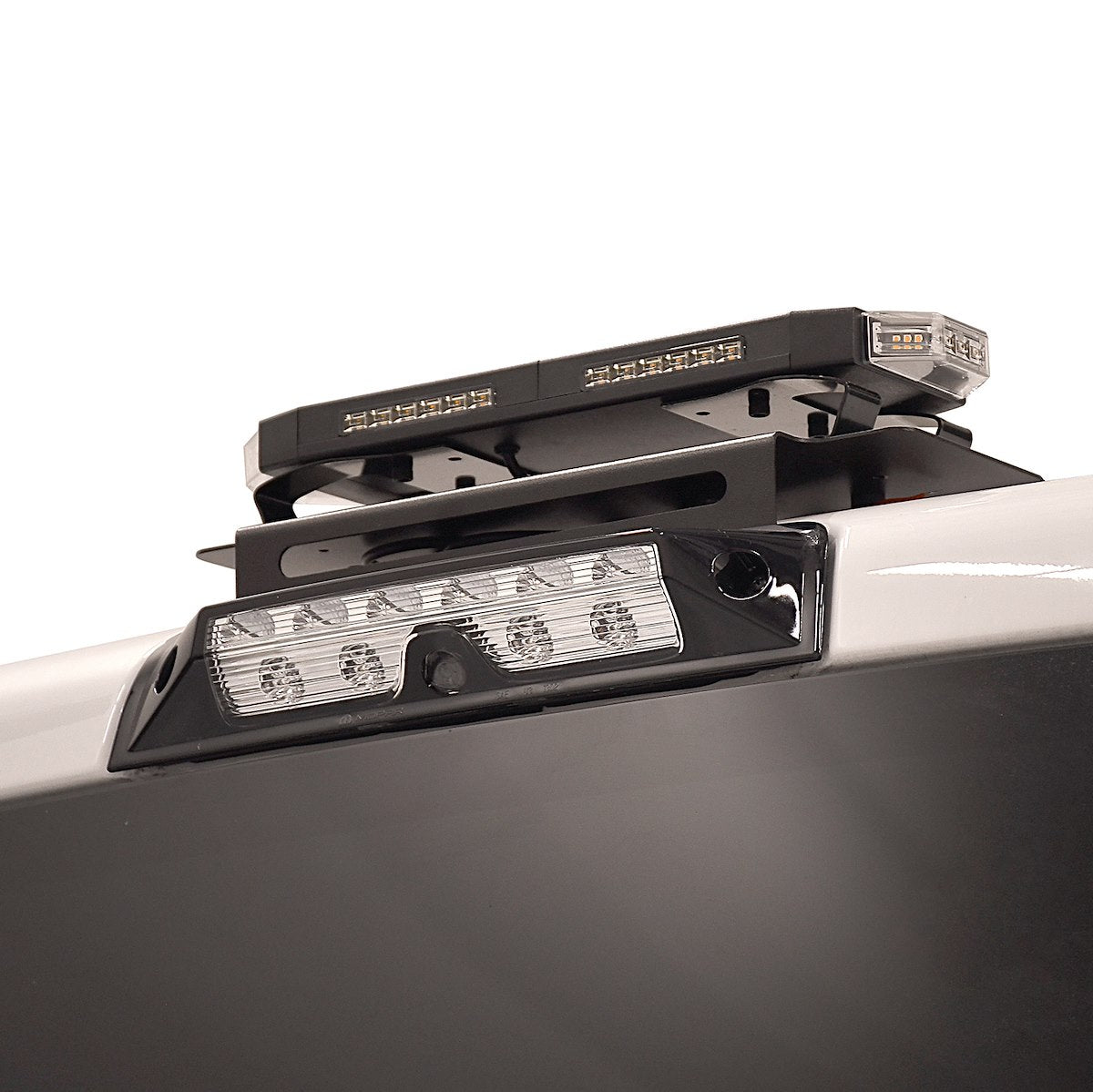 Putco Warning Light Mount, For Putco Hornet 16 in Stealth Rooftop LED Strobe Warning Light, Powder Coated Black, Aluminum - 950003