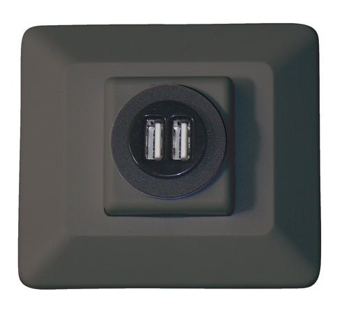 Valterra USB Outlet, Wired, 2.1 amp 12 V Output, 3.875 in Length x 3.5 in Width x 2.25 in Depth - DG61030VP