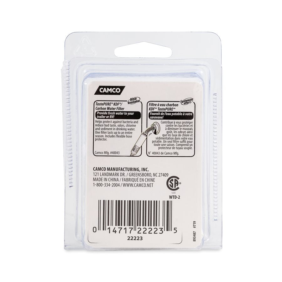Camco Fresh Water Tank Drain Valve, Dual Hose Size To Fit 1/2 in or 3/4 in, With 3/8 in and 1/2 in Barb - 22223