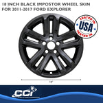 Coast2Coast Wheel Skin, 18 in, 5 Split Spokes, Gloss Black, Set Of 4 - IWCIMP370BLK
