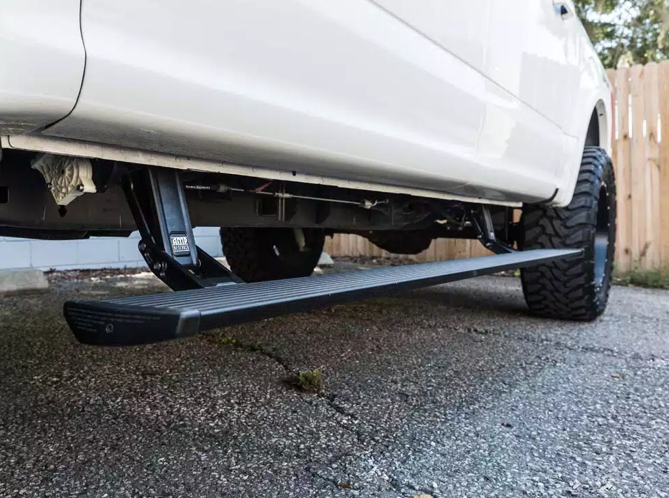 AMP Research Running Board, Textured Powder Coated, Black, Die Cast Aluminum - 76234-01A