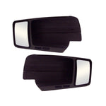 CIPA USA Exterior Towing Mirror, 4-1/4 x 6-3/4 in Mirror, Extends 15 in, Black, Set Of 2 - 11800