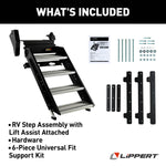 Lippert Entry Step, Solid Step  4.0, 4 Manual Fold-Up Steps, 30 in Width x 8-1/2 in Depth - 2024057001