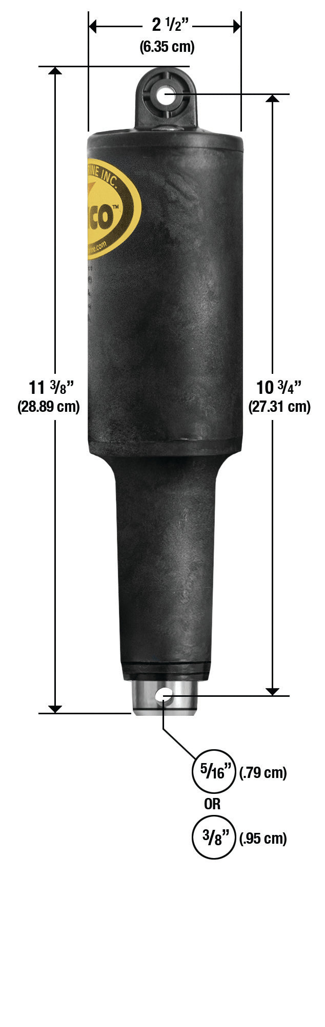 Lenco Boat Trim Tab Actuator, 101XD Type, 2-1/4 in Stroke Length, 12 V - 15055-001