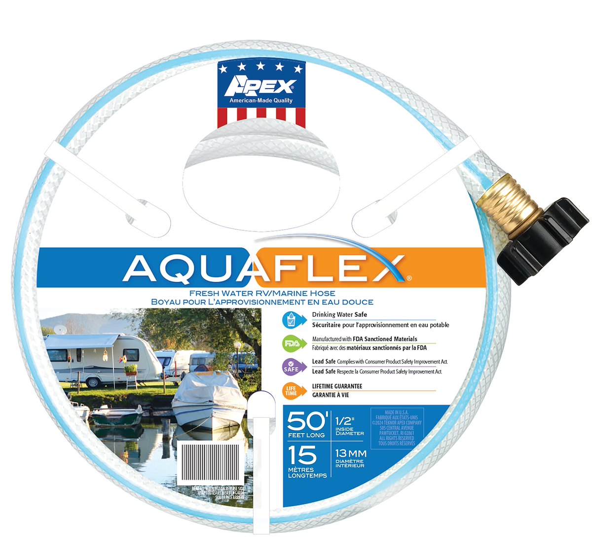 Teknor Apex Fresh Water Hose, 1/2 in Inside Diameter, 15 ft Length, 1.4 Cubic ft - 7503-15