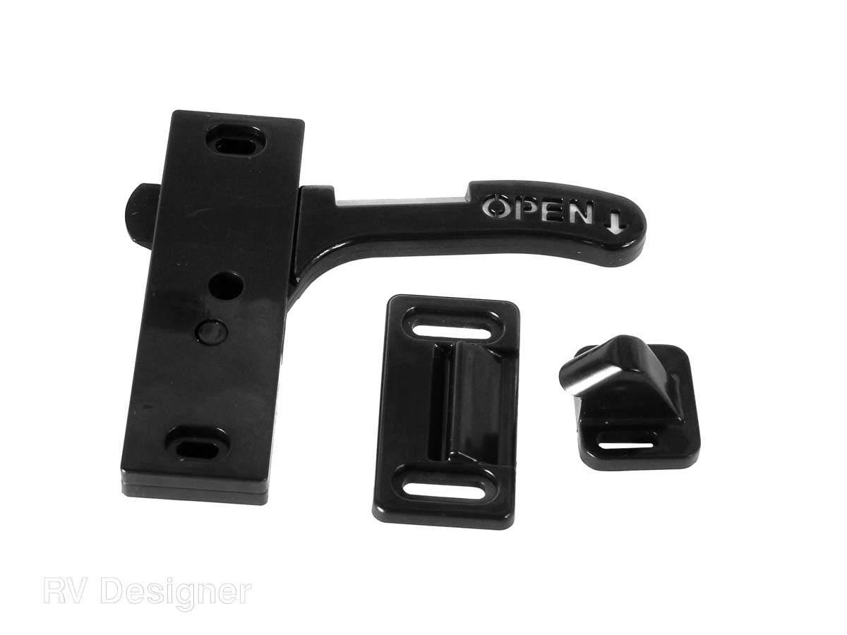 RV Designer Screen Door Latch, Black - E285