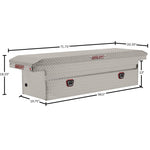 Weather Guard Tool Box, Aluminum, 20 in Length x 72 in Width x 18 in Height, 11 Cubic ft Capacity - 121-0-04
