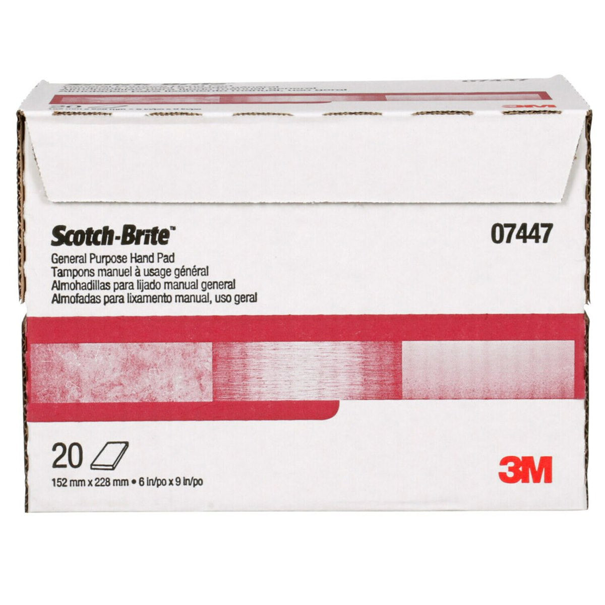 3M Sandpaper, 6 in Width x 9 in Length, Aluminum Oxide, Box Of 20 - 07447