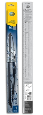HELLA Windshield Wiper Blade, 24 in, Steel Frame, Black - 858083241