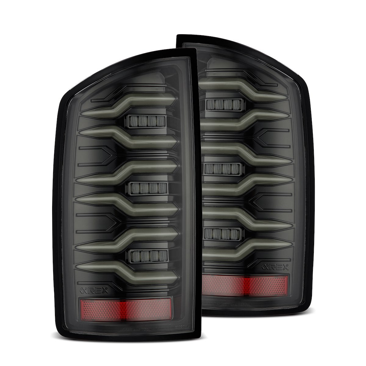 AlphaRex USA Tail Light Assembly, Luxx-Series, LED, Alpha Black Housing, Set Of 2 - 641020