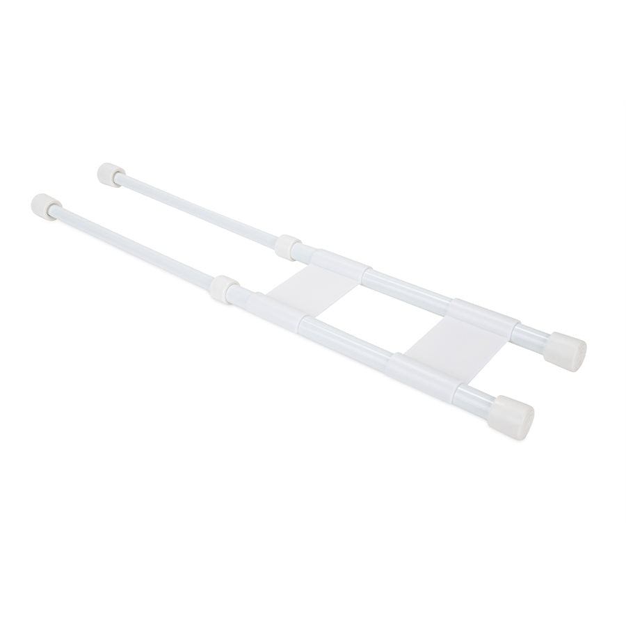 Camco Cabinet Content Brace, Bar Extends From 10 in Length to 17 in Length, White Plastic - 44093