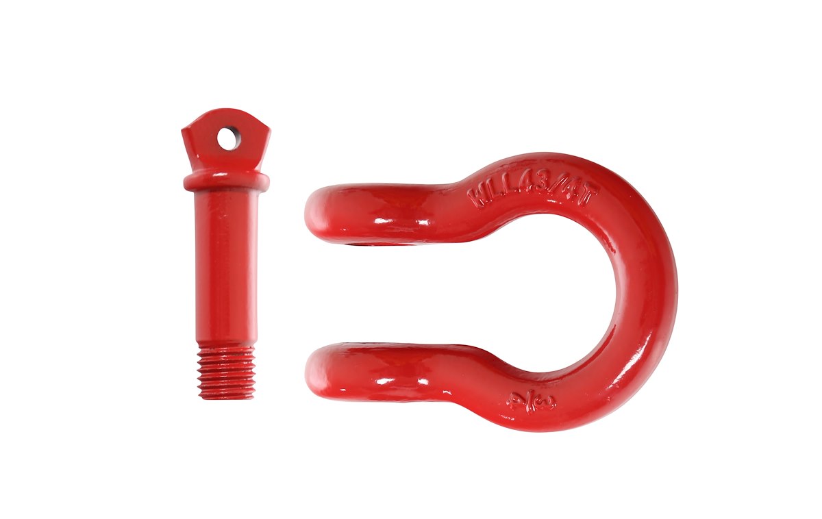 Overland Vehicle Systems D-Ring, With 3/4 in Pin, 4.75 Ton Weight Rating, Red - 19019904