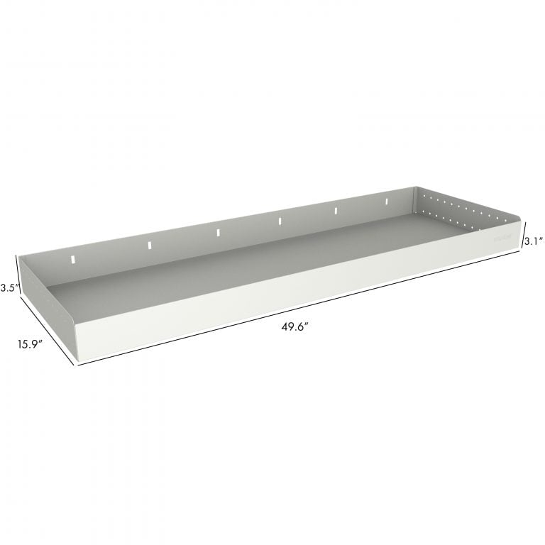 Rolacase Van Storage System Shelf, 50 in Length x 16 in Depth, 3.1 in Front Lip And 3.5 in Rear Lip, Galvanized Steel - RSSHL/129/1