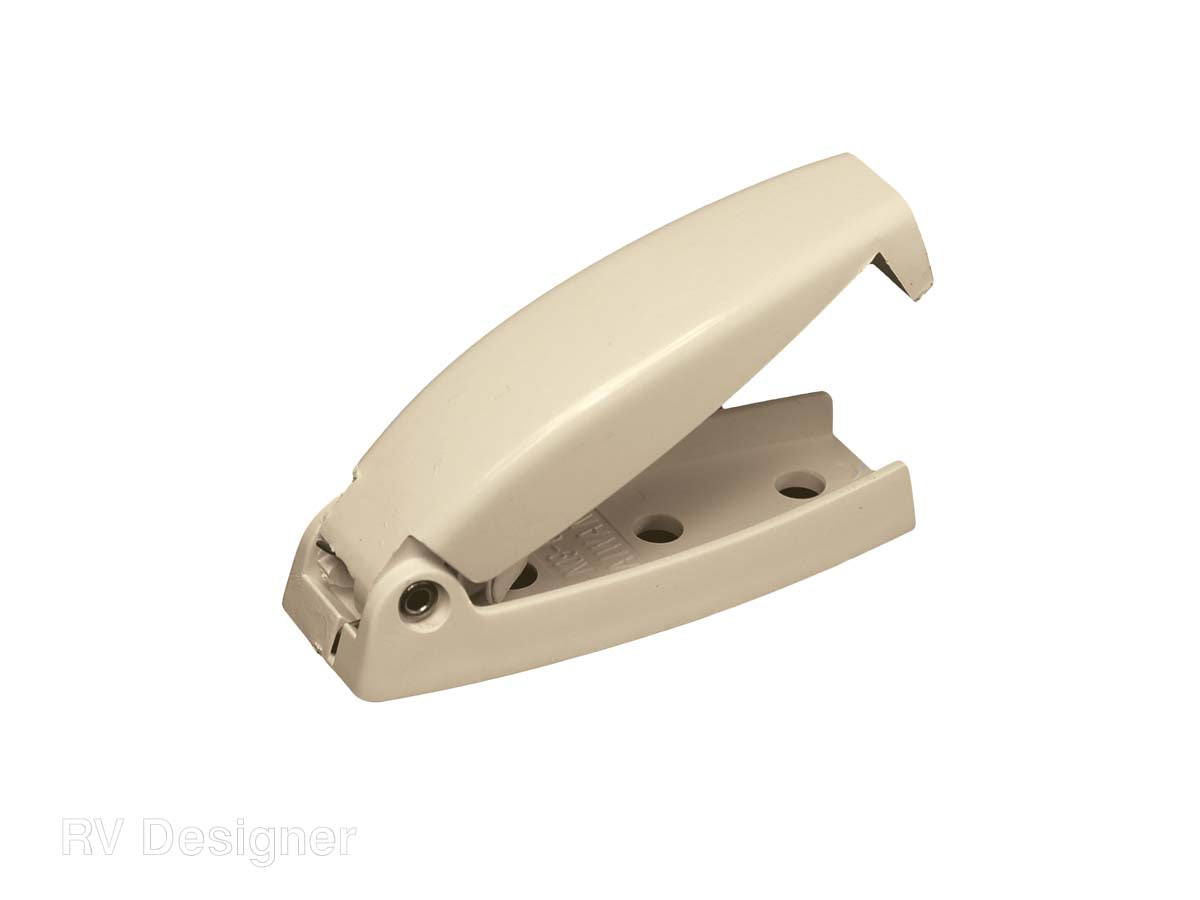 RV Designer Door Catch, Colonial White, Set Of 2 - E209