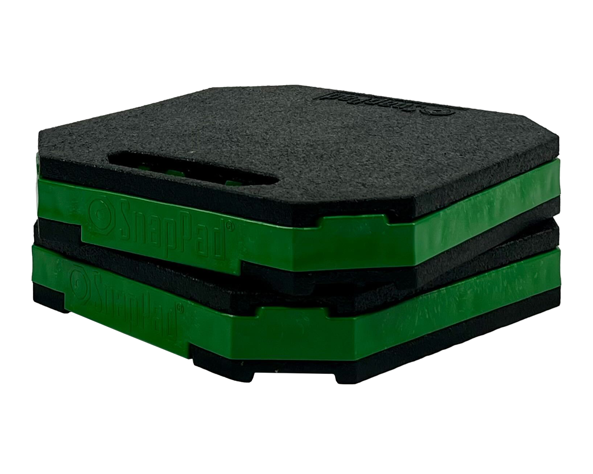 SnapPad Trailer Stabilizer Jack Stand Pad, 40000 lb, 12 in Length x 12 in Width x 2 in Height, Set Of 2 - STK2-GREEN