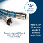Camco Fresh Water Hose, 5/8 in Internal Diameter, 50 ft Length, 100 PSI Working Pressure - 22853