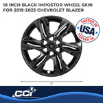 Coast2Coast Wheel Skin, 18 in, 6 Split Spokes, Gloss Black, Set Of 4 - IWCIMP438BLK
